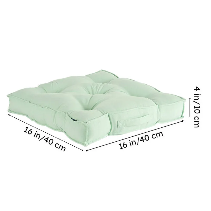 Cushflow Solid Cotton Floor Cushion - Sage Green media 7