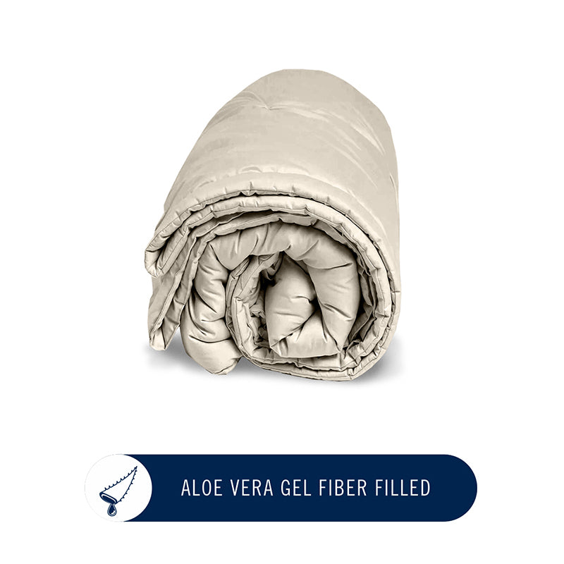 Nautica Ciel Luxe Solid Microfiber Comforter (Beige) - 110 GSM media 4