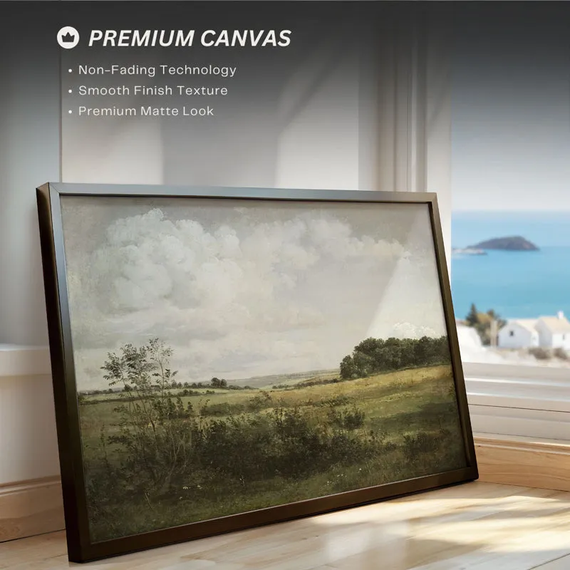 Clouds & Fields Wood Wall Art With Frame - Black media 4