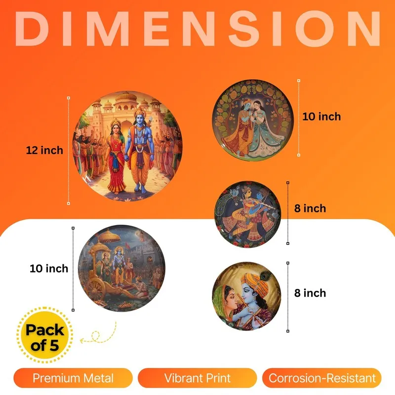 Krishna Whisper Wall Plates - Set of Five media 13