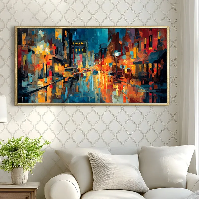 Cityglow Canvas Wall Painting With Frame media 4
