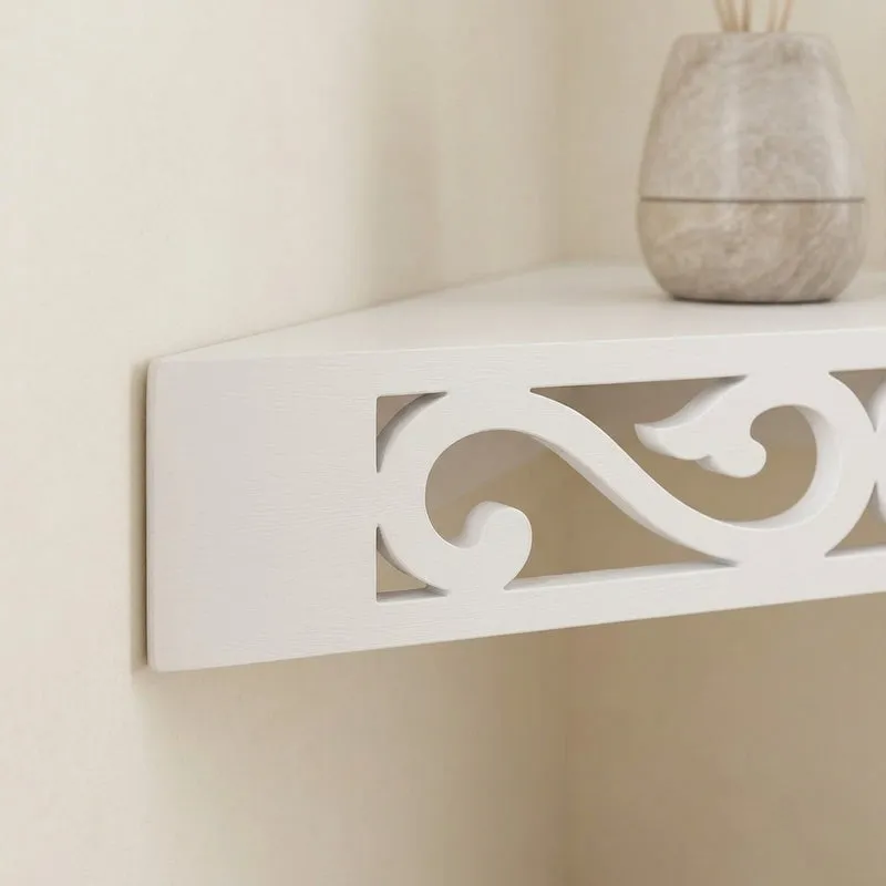 Delores Corner Floating Shelf (White) - Set Of Two media 3