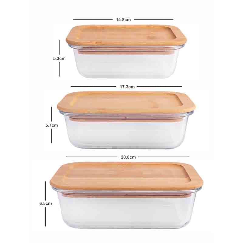 Treat O'Pro Glass Container Box Rectangle (360 mL/580 mL/900 mL) - Set of Three media 6