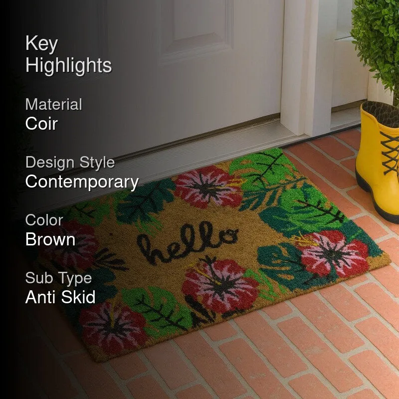 Hello Coir Door Mats - Brown media 2