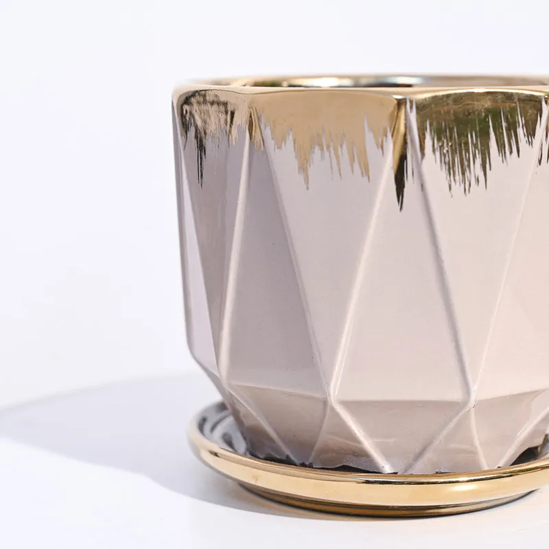 Ugaoo Geometri Ceramic Planter - Beige media 3