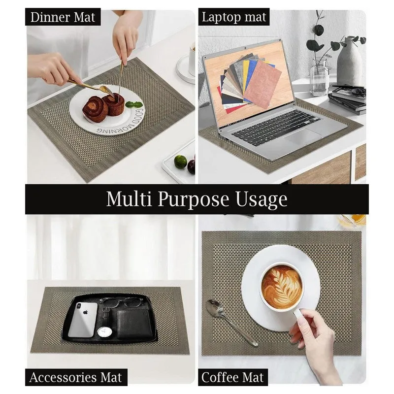 Onyxa Brown Rectangle PVC Table Mats - Set Of Two media 5