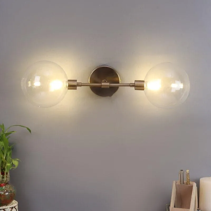 Joash Glass & Metal Wall Lamp - Gold media 1