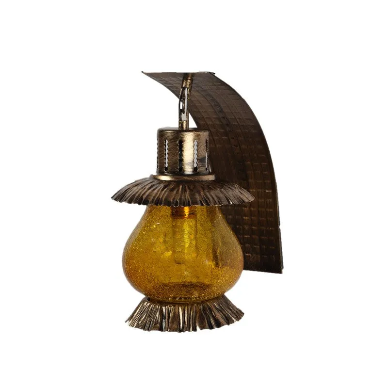 Crackle Yellow Iron Wall Lamp media 5
