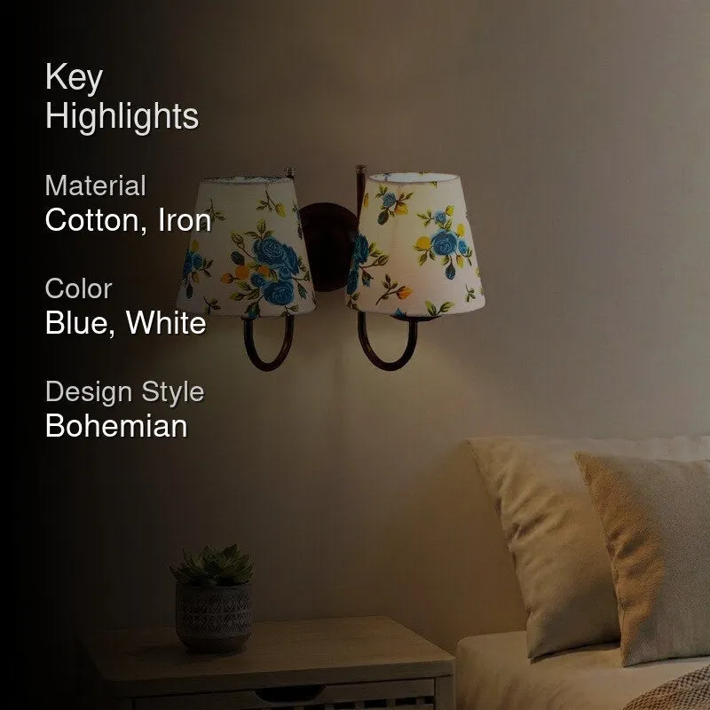 OrbitShade Twin Cotton Wall Lamp - Blue,White - 2