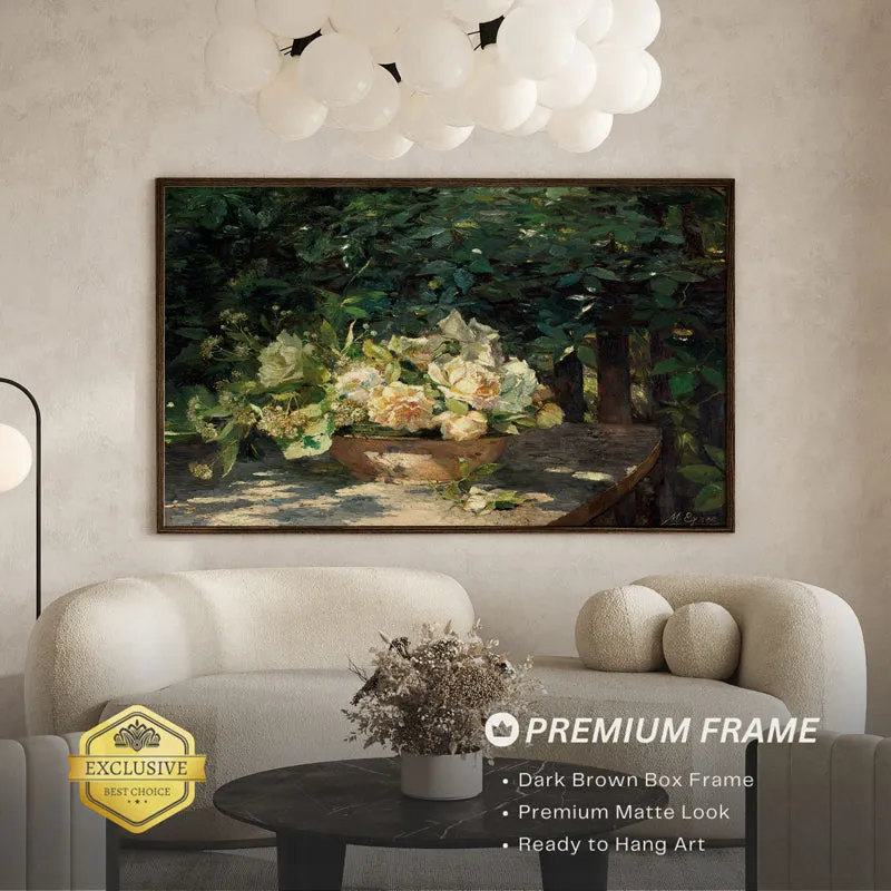 Floral Fairy Wood Wall Art With Frame - Black media 3