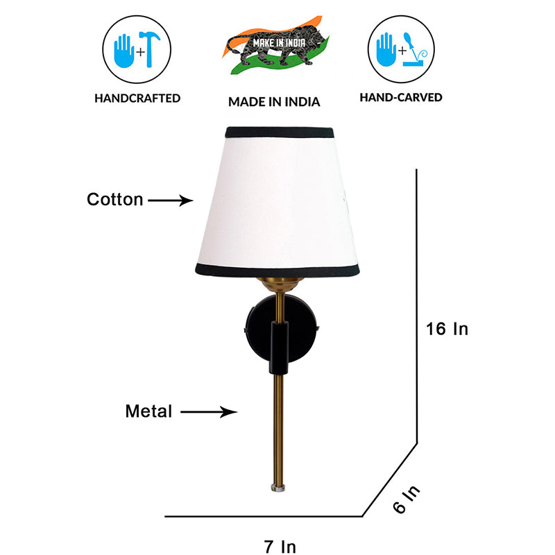 Beryll Edge Steel & Cotton Wall Lamp - White image 6