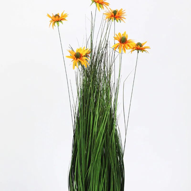 Allena Artificial Allium Grass With Black Plastic Pot - 2.8 Feet media 5