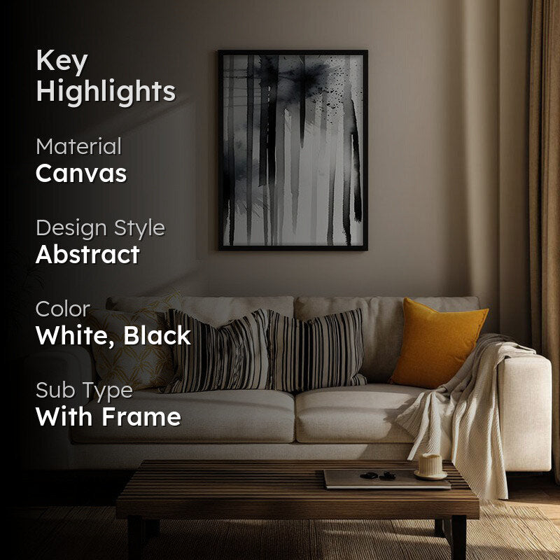 Ink Trails Framed Canvas Wall Painting media 2