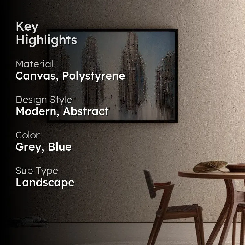City Mood Canvas Wall Painting - Black Frame media 2