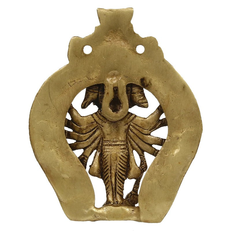 Brass Panchmukhi Hanuman Idol - Metallic media 5
