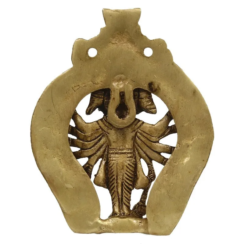 Brass Panchmukhi Hanuman Idol - Metallic media 5