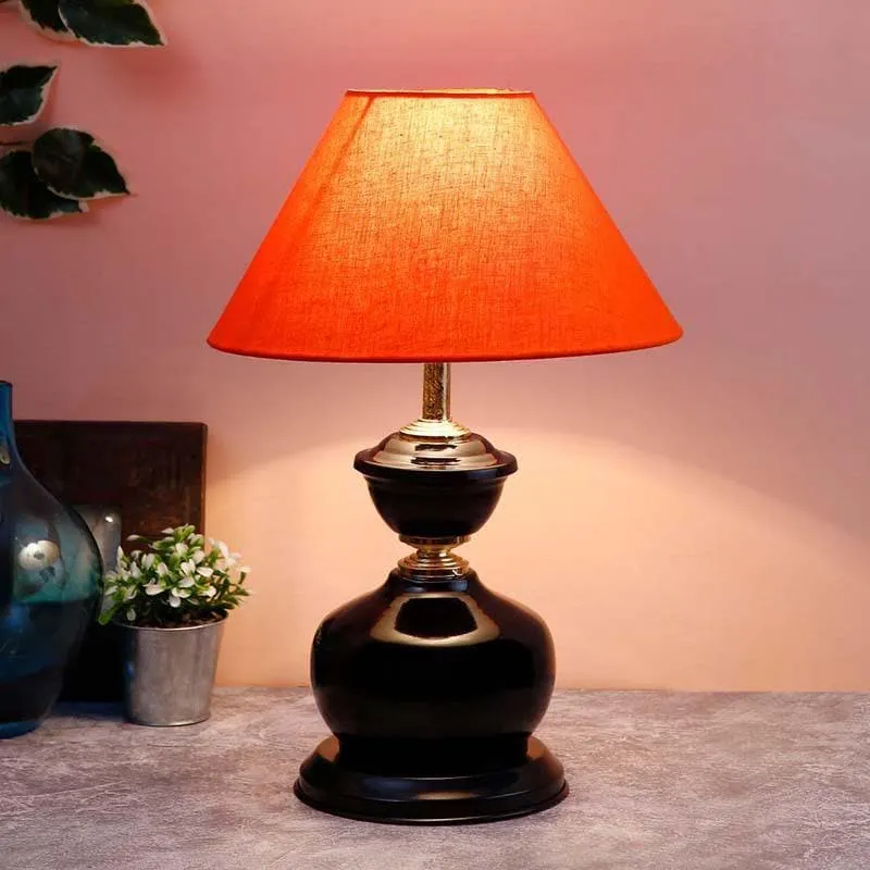 Curves Cotton Table Lamp - Orange,Black media 1
