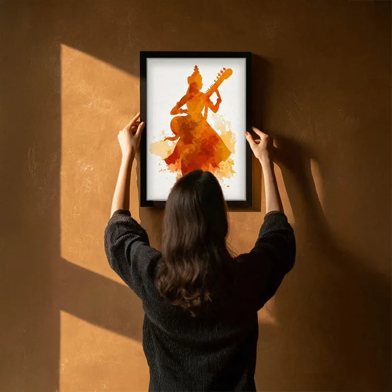 Sri Saraswati Devi Playing Veena Archival Paper Wall Art media 6