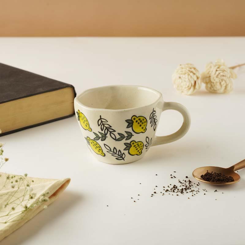 Lemony Ceramic Tea Cup (210 mL Each) -  Set of Four media 5