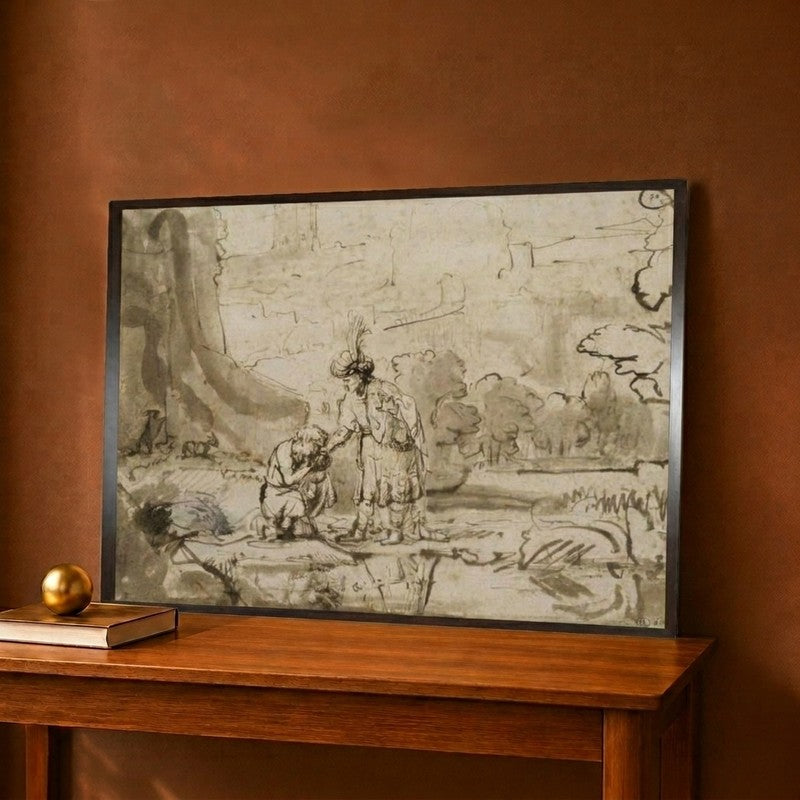 David Prenant Conge De Jonathan Canvas Wall Painting - 12 x 9 Inches