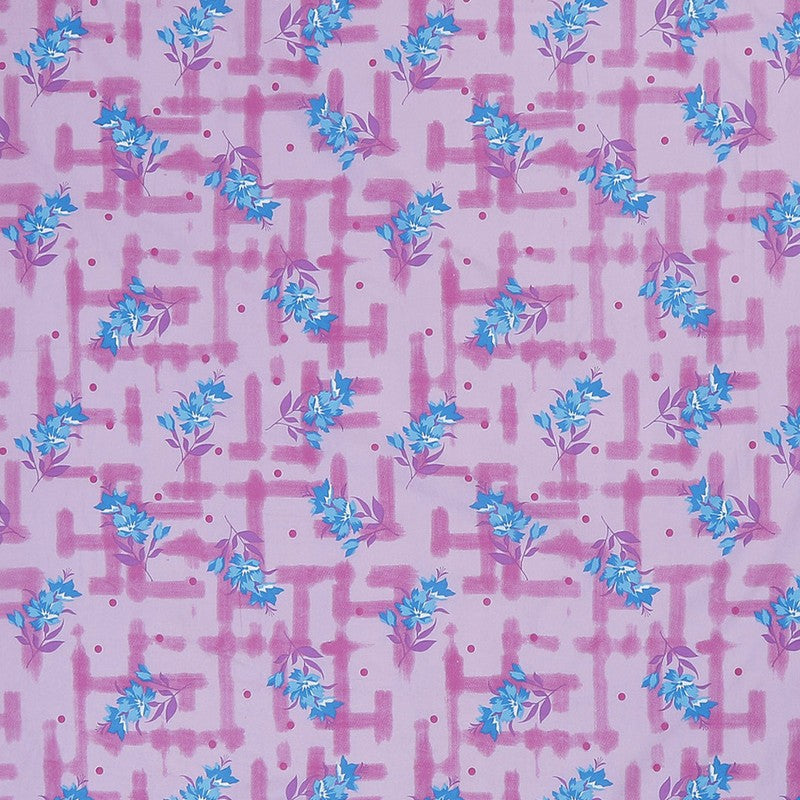 Monte Carlo Bloom Bliss Cotton Bedsheet (Pink,Blue) - 104 TC media 7