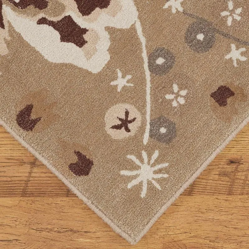 Haradrim Hand Tufted Floral Wool & Nylon Carpet - Brown media 6