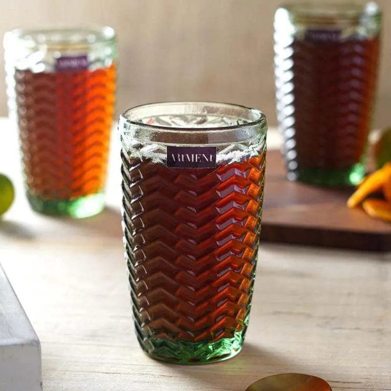 Chevs Tall Glass (Green) (390 ml ) - Set Of Four media 1