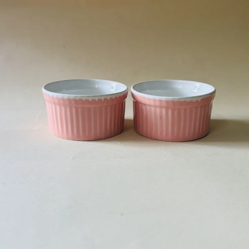 Ceramic Dessert Bowls (Pink,150 mL Each) - Set Of Two media 3