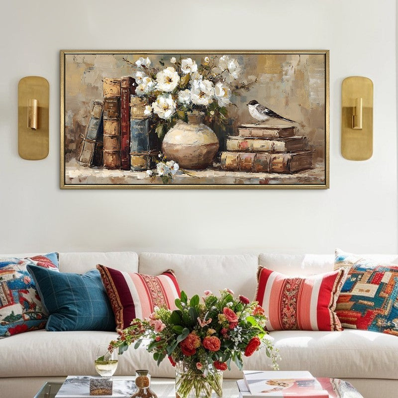 Rustic Table Canvas Wall Painting With Frame