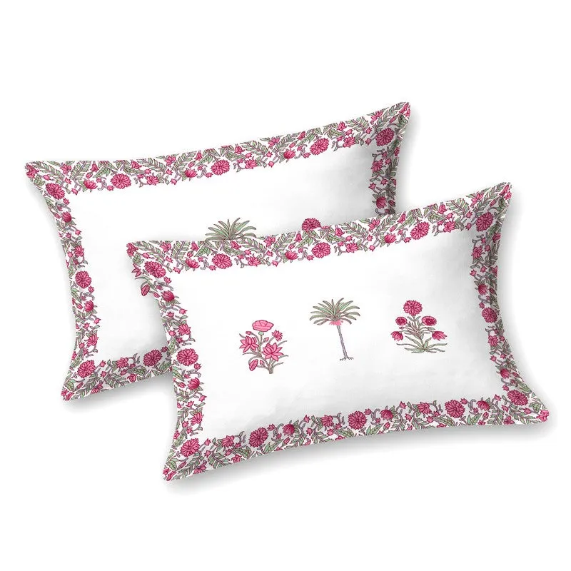 Rang Style Cotton Bedsheet (Pink,Green,White) - 120 TC media 4