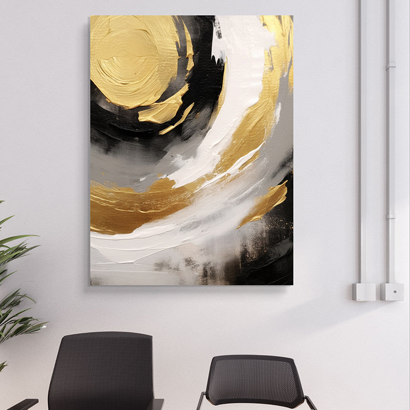 Ink & Gold Canvas Wall Painting
