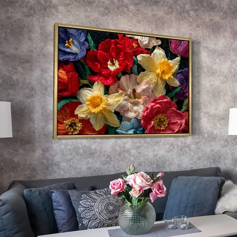 Petal Palette Canvas Wall Painting With Frame media 6