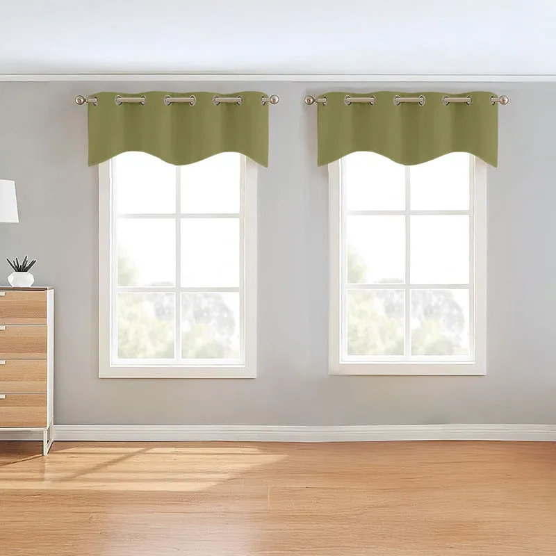 Vienna Pleated Curtain Valance (Khaki) - Set Of Two media 1