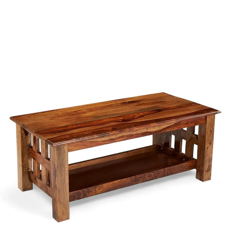 Brenox Sheesham Wooden Center Table - Brown media 7