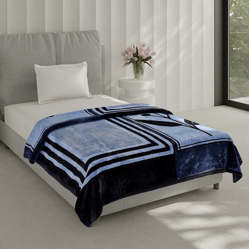 Monte Carlo Midnight Harmony Blanket (Black,Blue) - 895 GSM