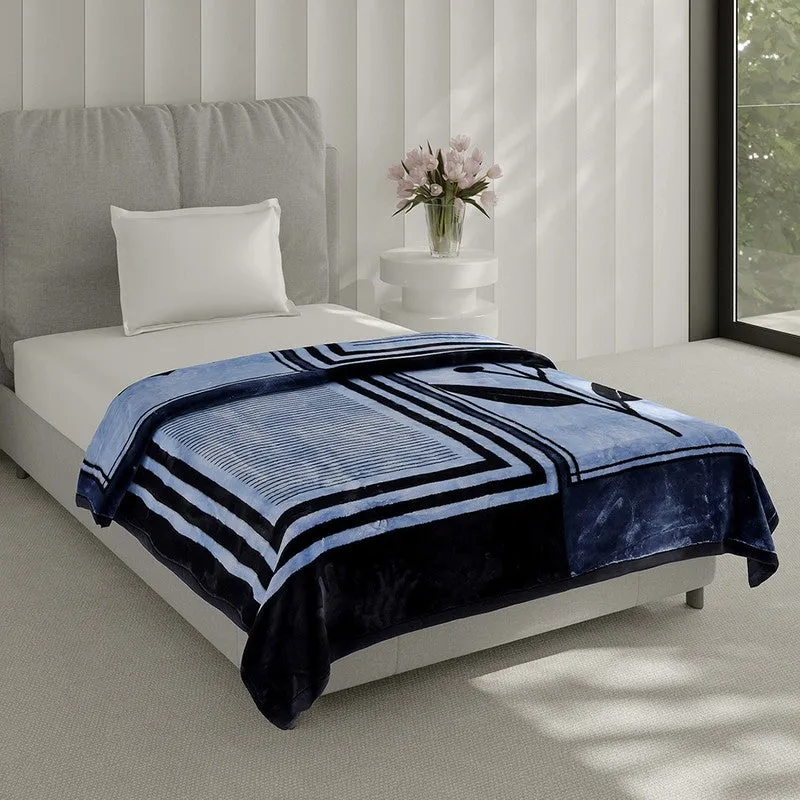 Monte Carlo Midnight Harmony Blanket (Black,Blue) - 895 GSM media 1