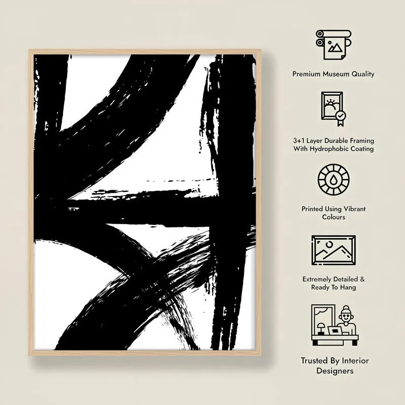 Strokes Of Shadow Framed Canvas Archival Canvas Wall Painting - Natural Brown Frame media 7