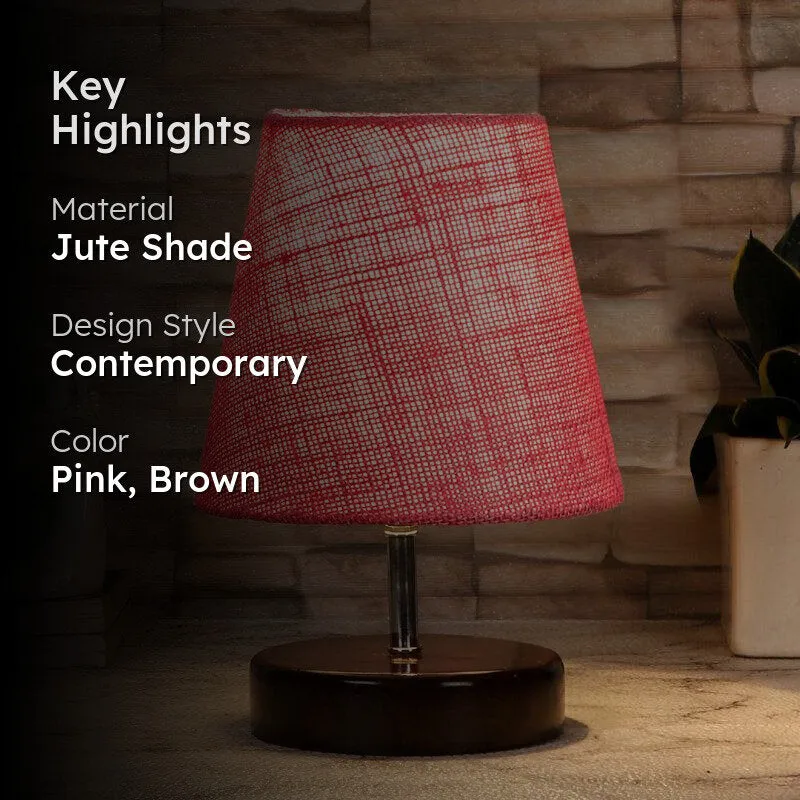 Mita Jute Table Lamp - Pink,Brown media 2