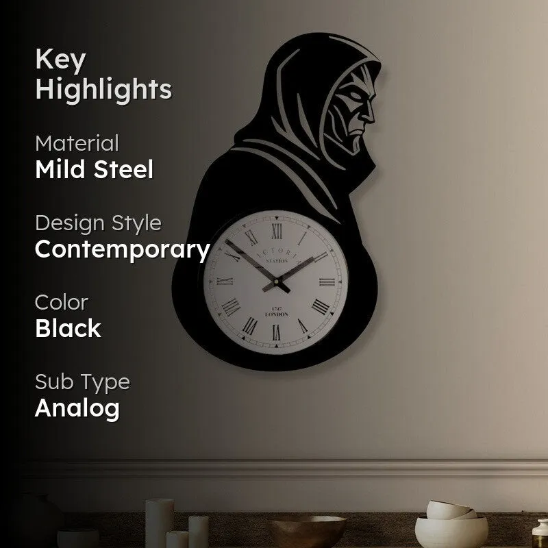 Valor Steel Analog Wall Clock - Black media 2