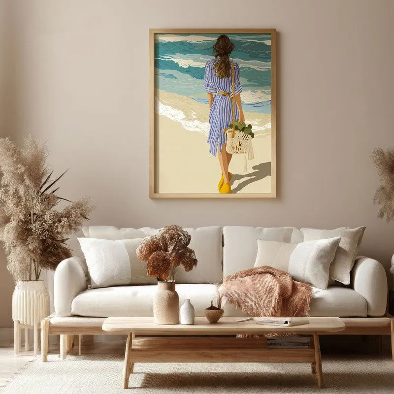 Nerise Travel Illustration Canvas Wall Painting With Brown Frame media 4