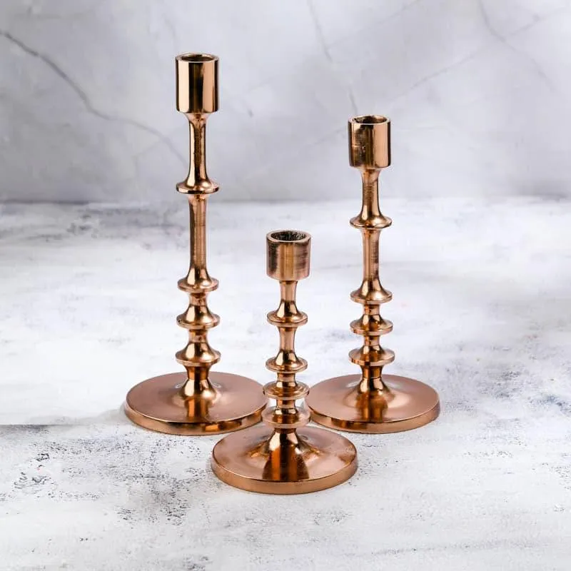 Rose Gold Radiance - Set of 3 Candle Stands media 4