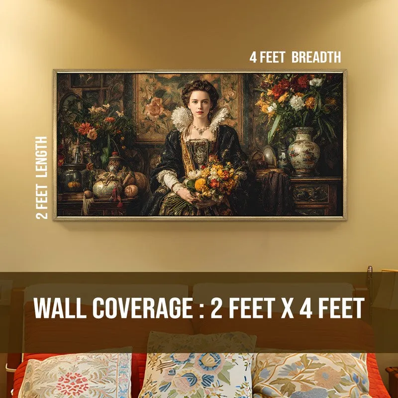 Gilded Bouquet Canvas Wall Painting With Frame media 8