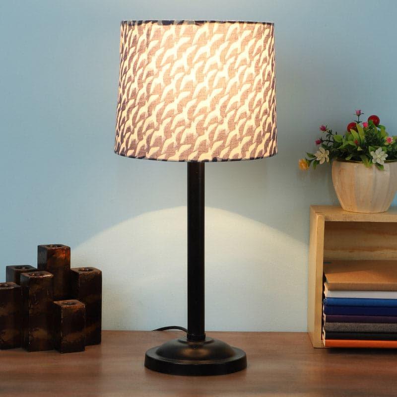 Glara Monroe Fabric Table Lamp - Blue,White