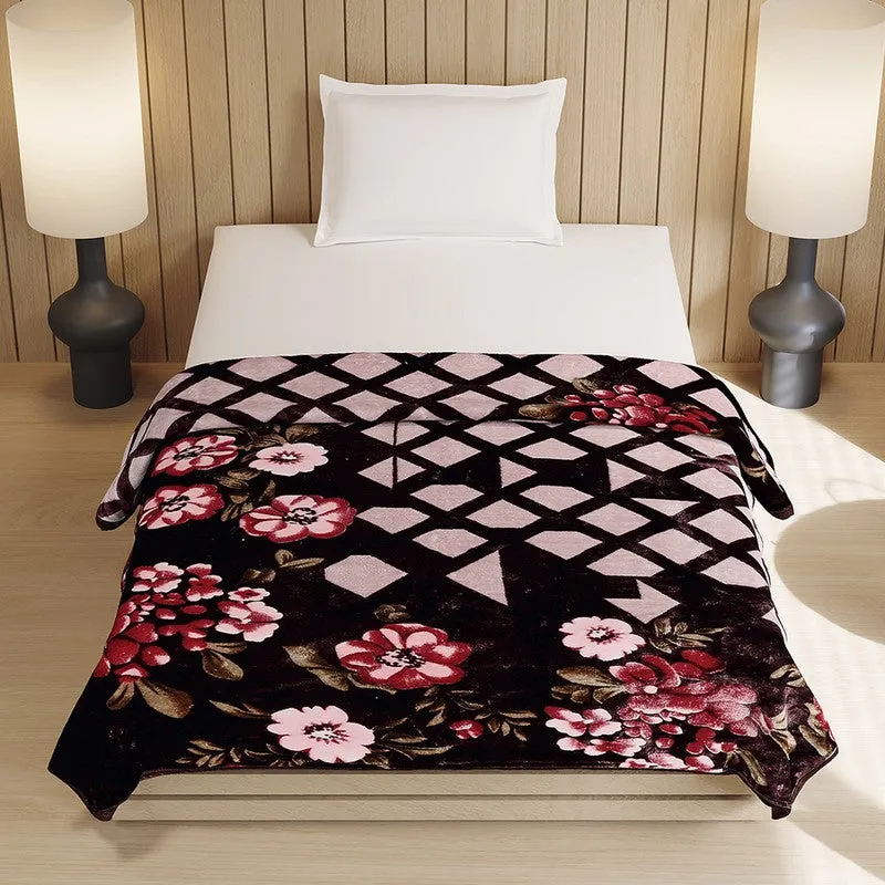 Monte Carlo Midnight Blossom Blanket (Black,Red)- 540 GSM media 4