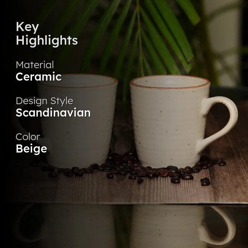 Handmade Ceramic Coffee Mug (300 mL Each) - Set Of Two media 2