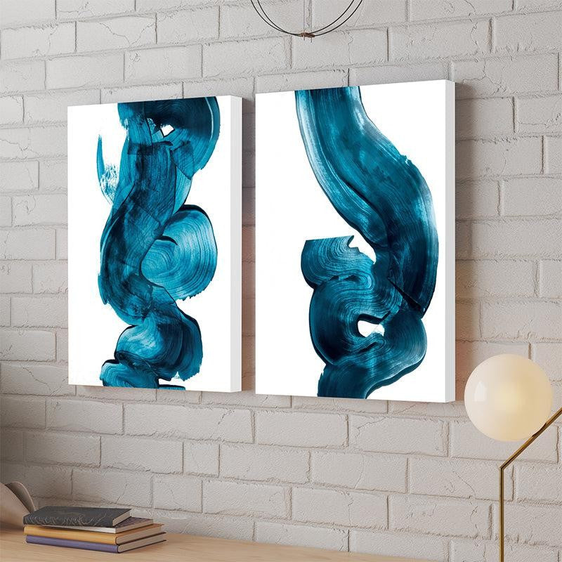 Swirl Soul Abstract Canvas Wall Painting - Set Of Two