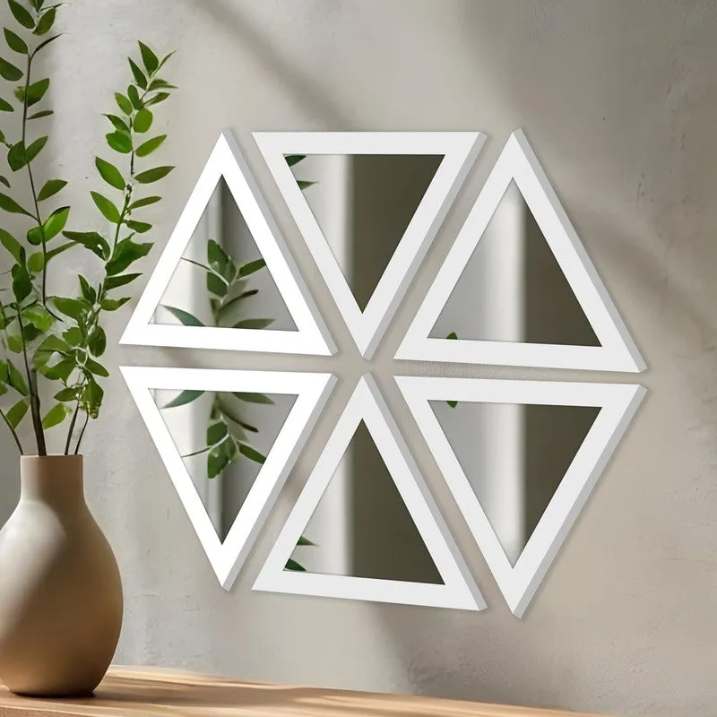 TriAxis Reflector Wall Mirrors (White) - Set Of Six media 3
