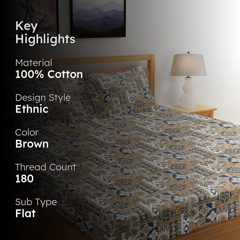 Rosho Ethnic Cotton Bedsheet - 180 TC media 2