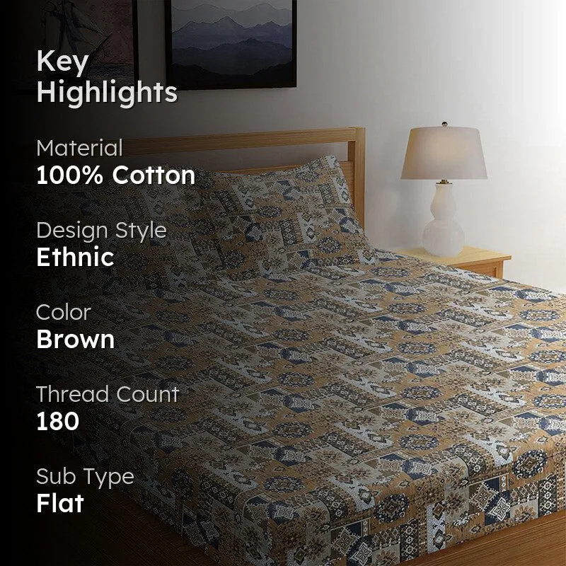 Rosho Ethnic Cotton Bedsheet - 180 TC media 2