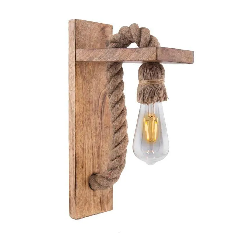 Sigma Jute & Wooden Wall Lamp media 4
